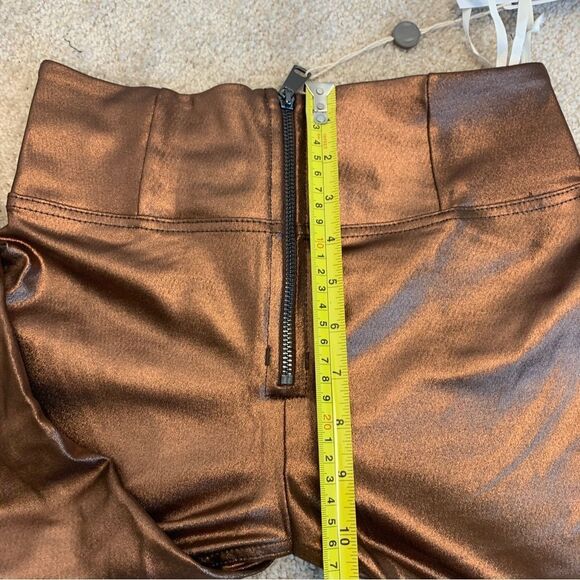 𝅺FREDDY WR.UP metallic bronze copper skinny high waisted leggings Sz S NWT RARE - Picture 13 of 16